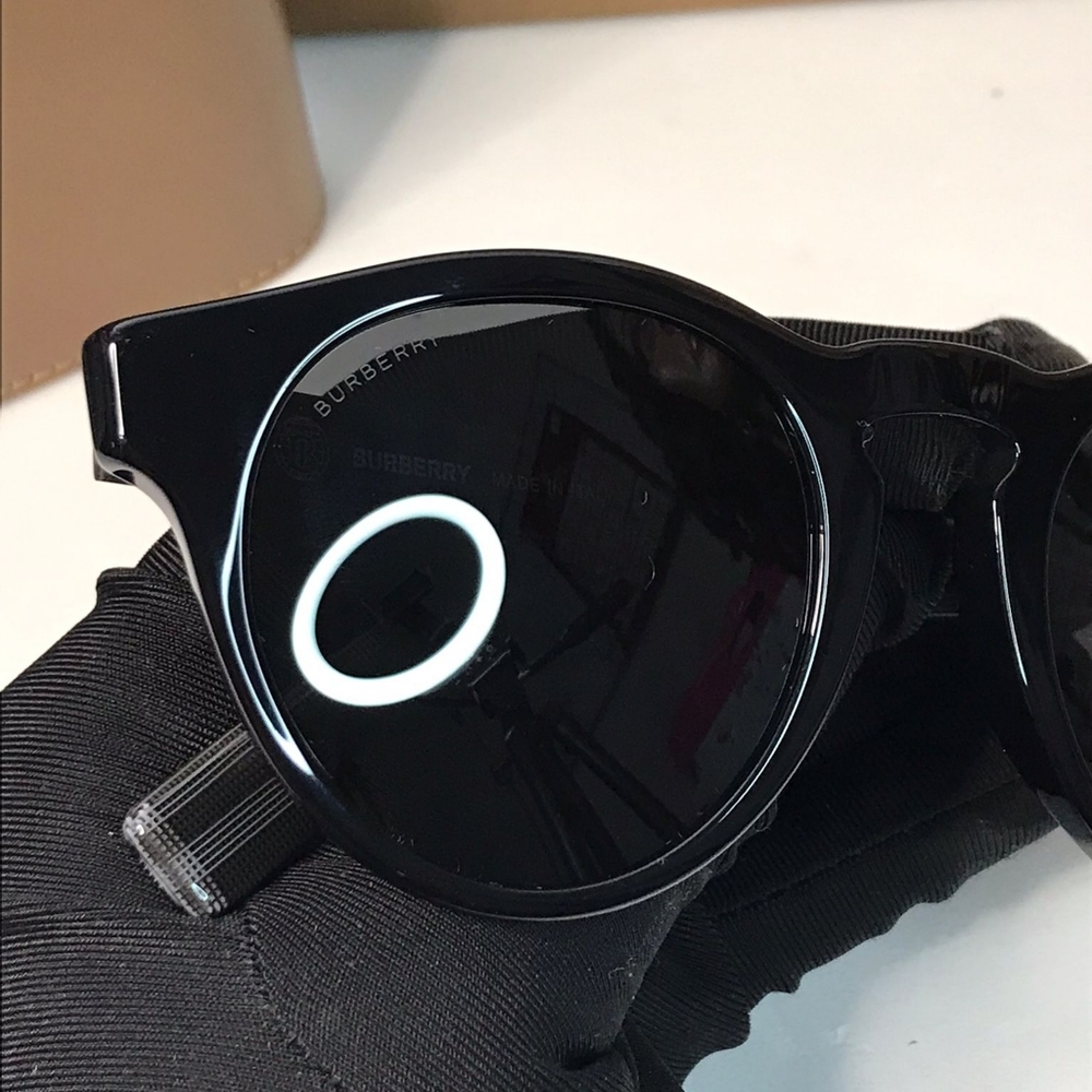 New - 💯 Original  BURBERRY BE4359 REID Black  Round  sunglasses - Picture 4 of 12
